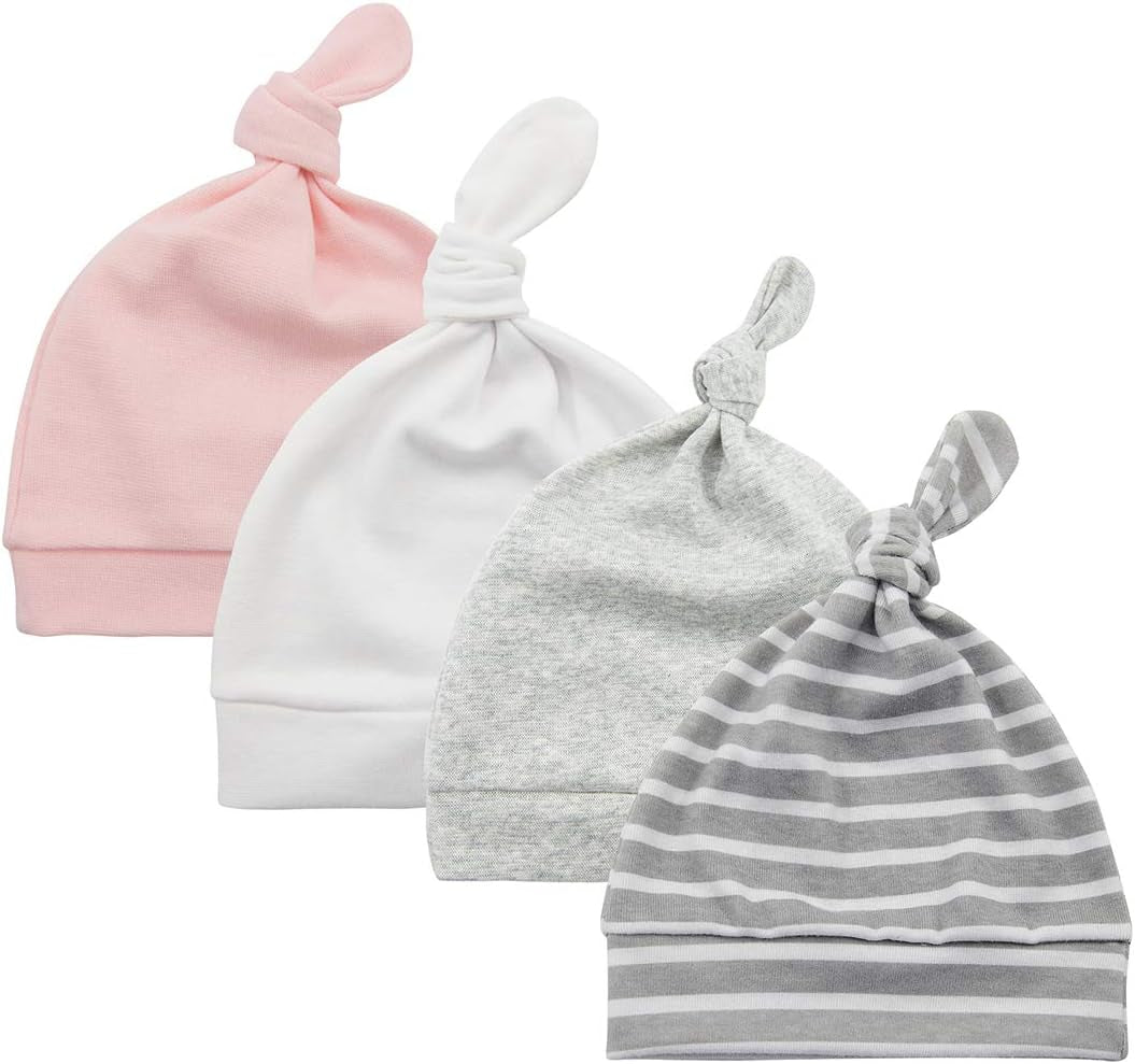 Newborn Baby Hat and Mittens Set - Soft Cute Mittens and Hat for Baby Girls and Boys 0-6 Months