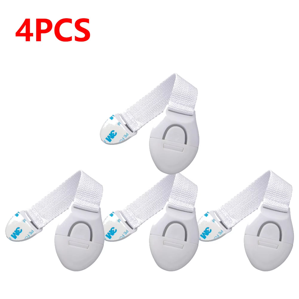 1-15Pcs White Kids Safety Cabinet Lock Baby Proof Security Protector Drawer Door Cabinet Lock Plastic Protection Door Lock