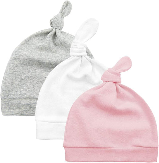 Newborn Baby Hat and Mittens Set - Soft Cute Mittens and Hat for Baby Girls and Boys 0-6 Months