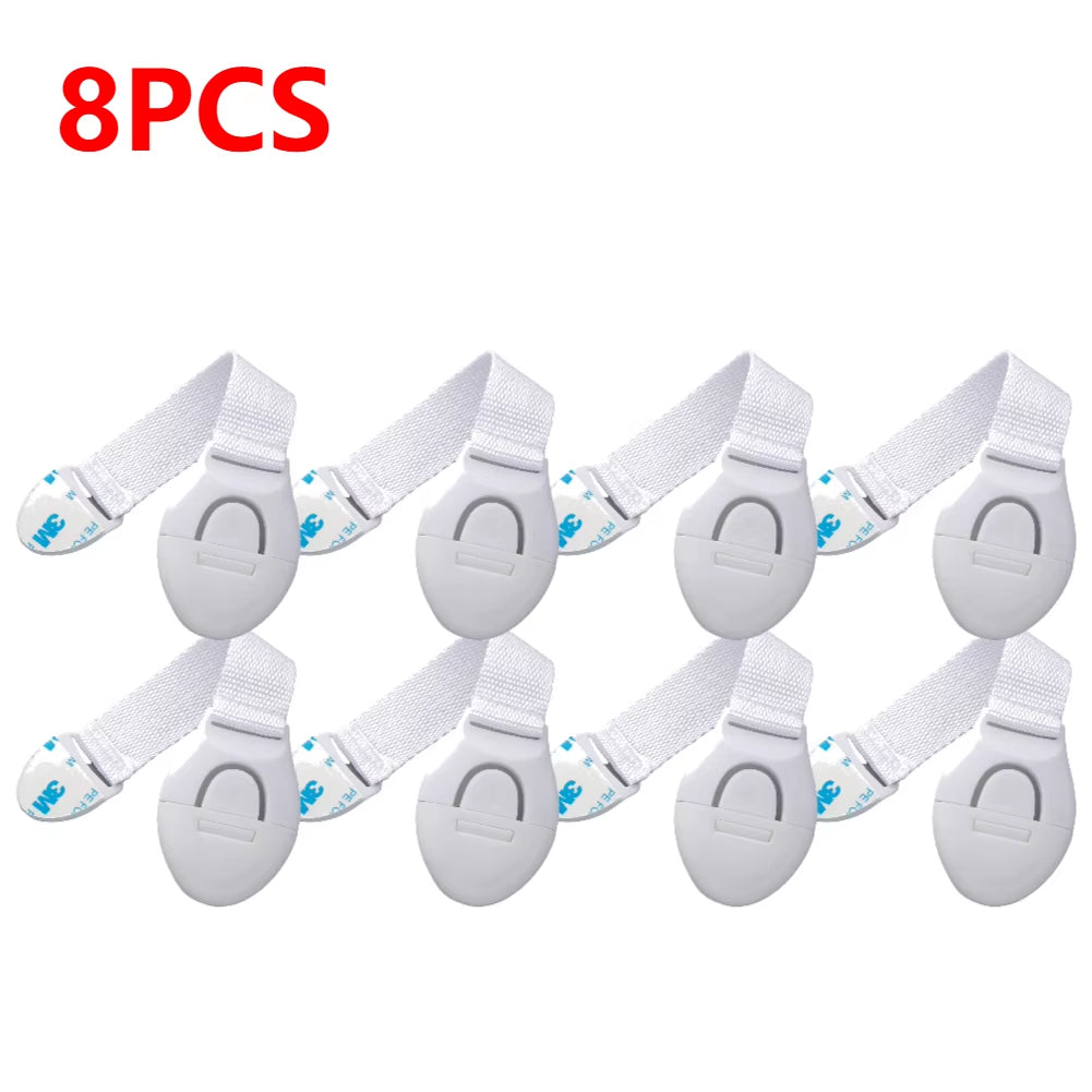 1-15Pcs White Kids Safety Cabinet Lock Baby Proof Security Protector Drawer Door Cabinet Lock Plastic Protection Door Lock