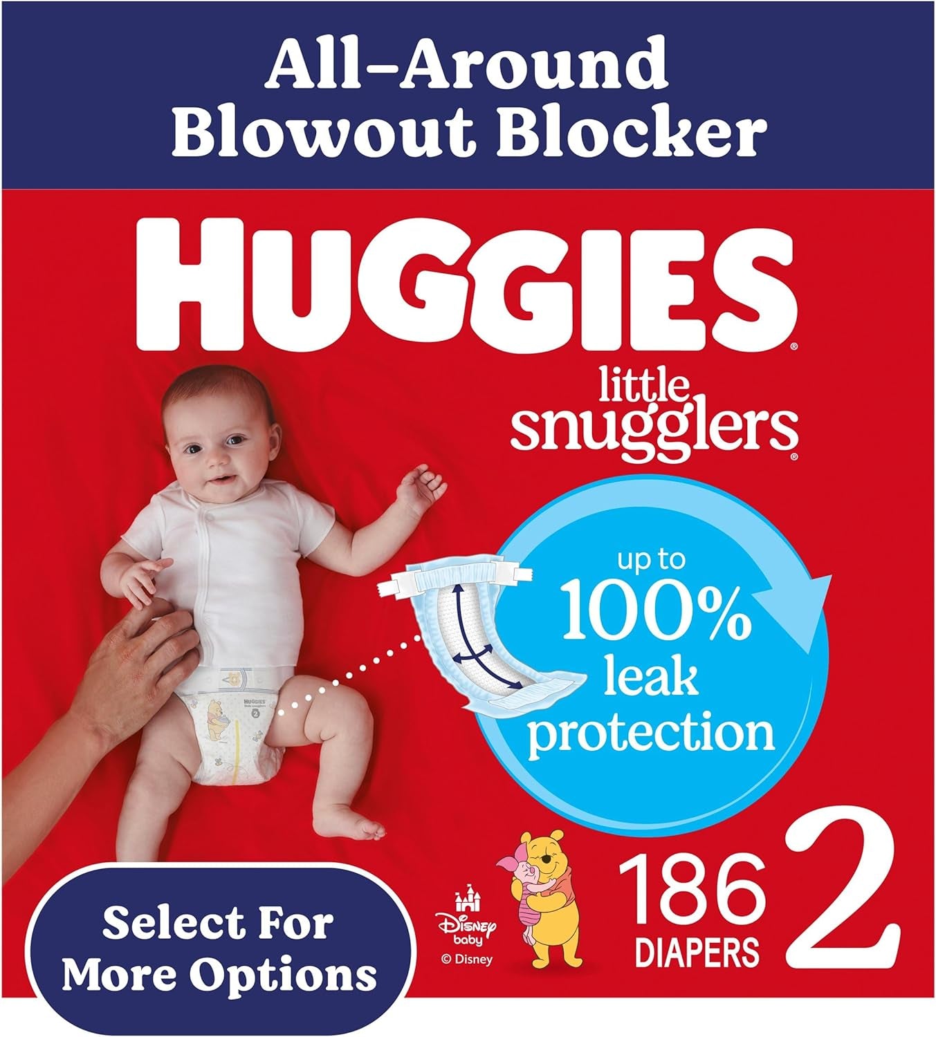 Size 3 Diapers, Little Snugglers Baby Diapers, Size 3 (16-28 Lbs), 156 Ct (6 Packs of 26)