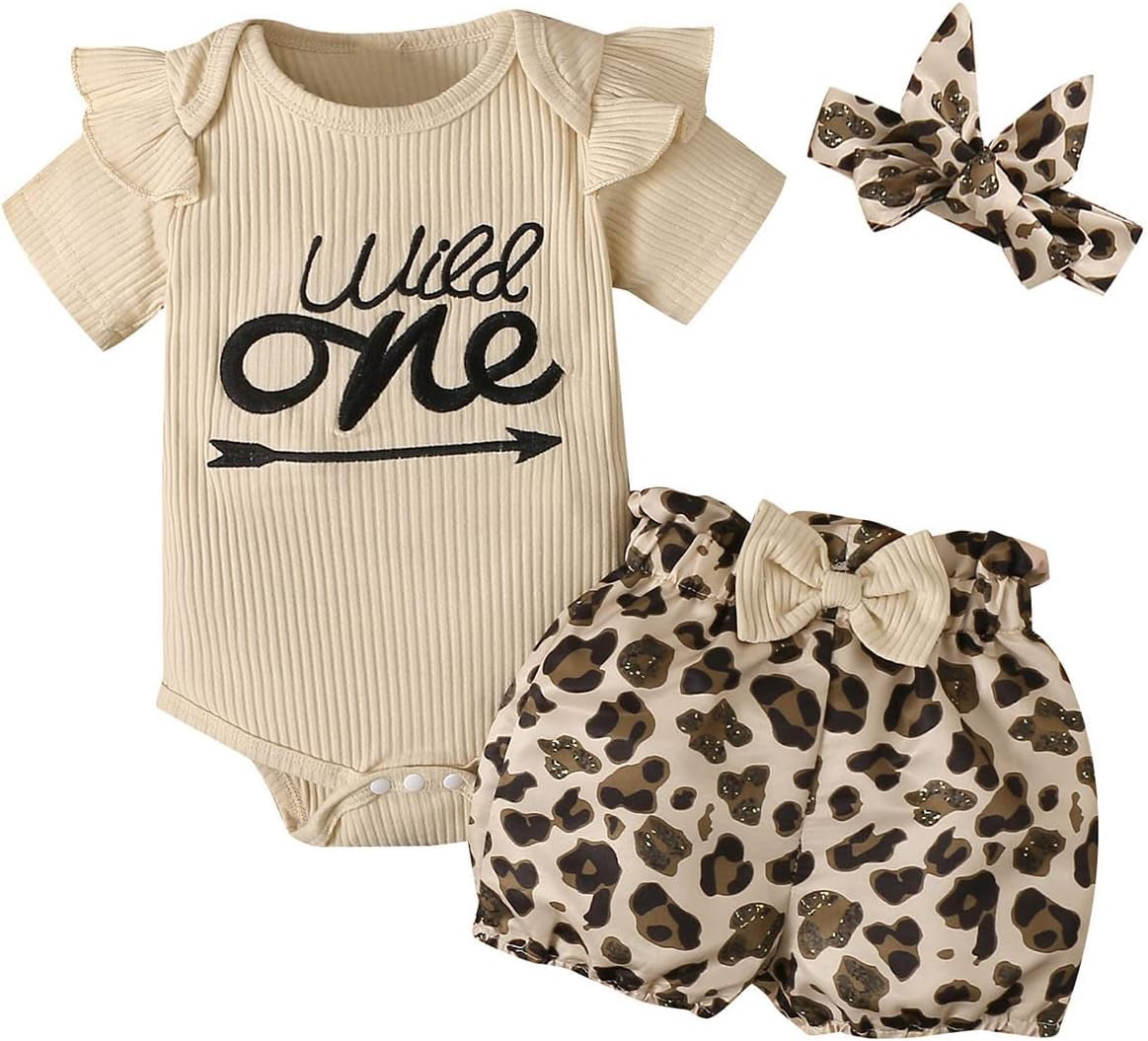 Baby Girl First Birthday Outfit 1St Birthday Girl Wild One Clothes Set