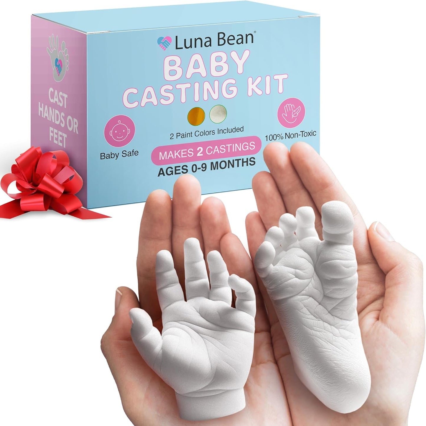 Deluxe Baby Hand & Footprint Kit - Newborn Essential Must Haves for Boys Girls, Gifts for New Moms Infant Hand Foot Molding Casting Kit Baby Shower Registry Items Custom Keepsake Stuff