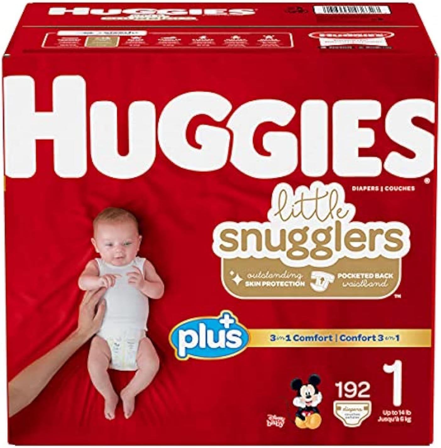 Size 3 Diapers, Little Snugglers Baby Diapers, Size 3 (16-28 Lbs), 156 Ct (6 Packs of 26)