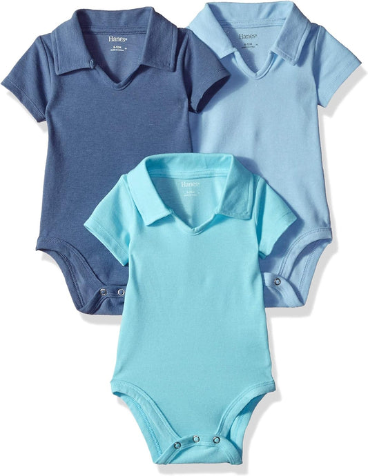 Baby Ultimate Baby Flexy 3 Pack Short Sleeve Polo Bodysuits