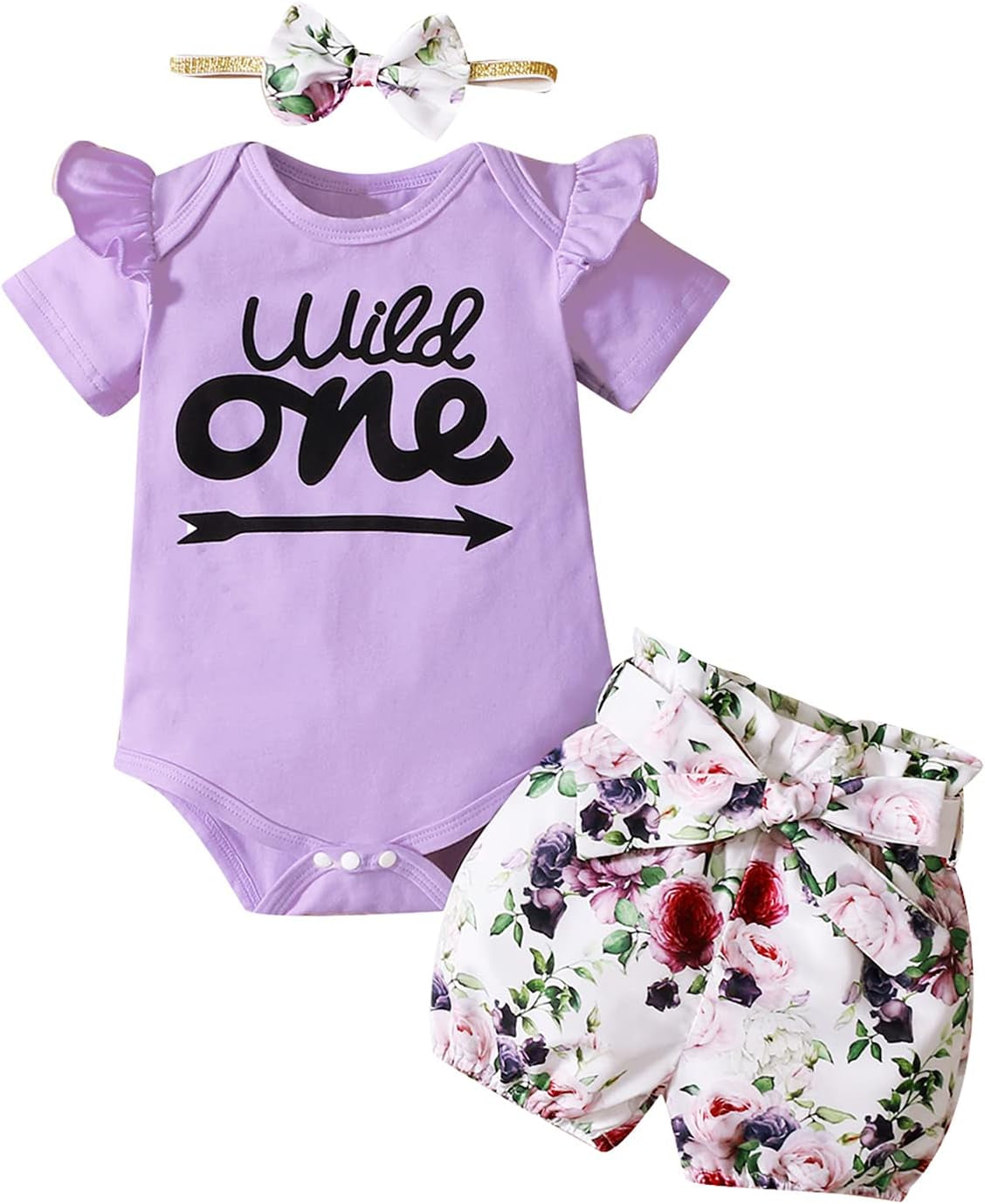 Baby Girl First Birthday Outfit 1St Birthday Girl Wild One Clothes Set