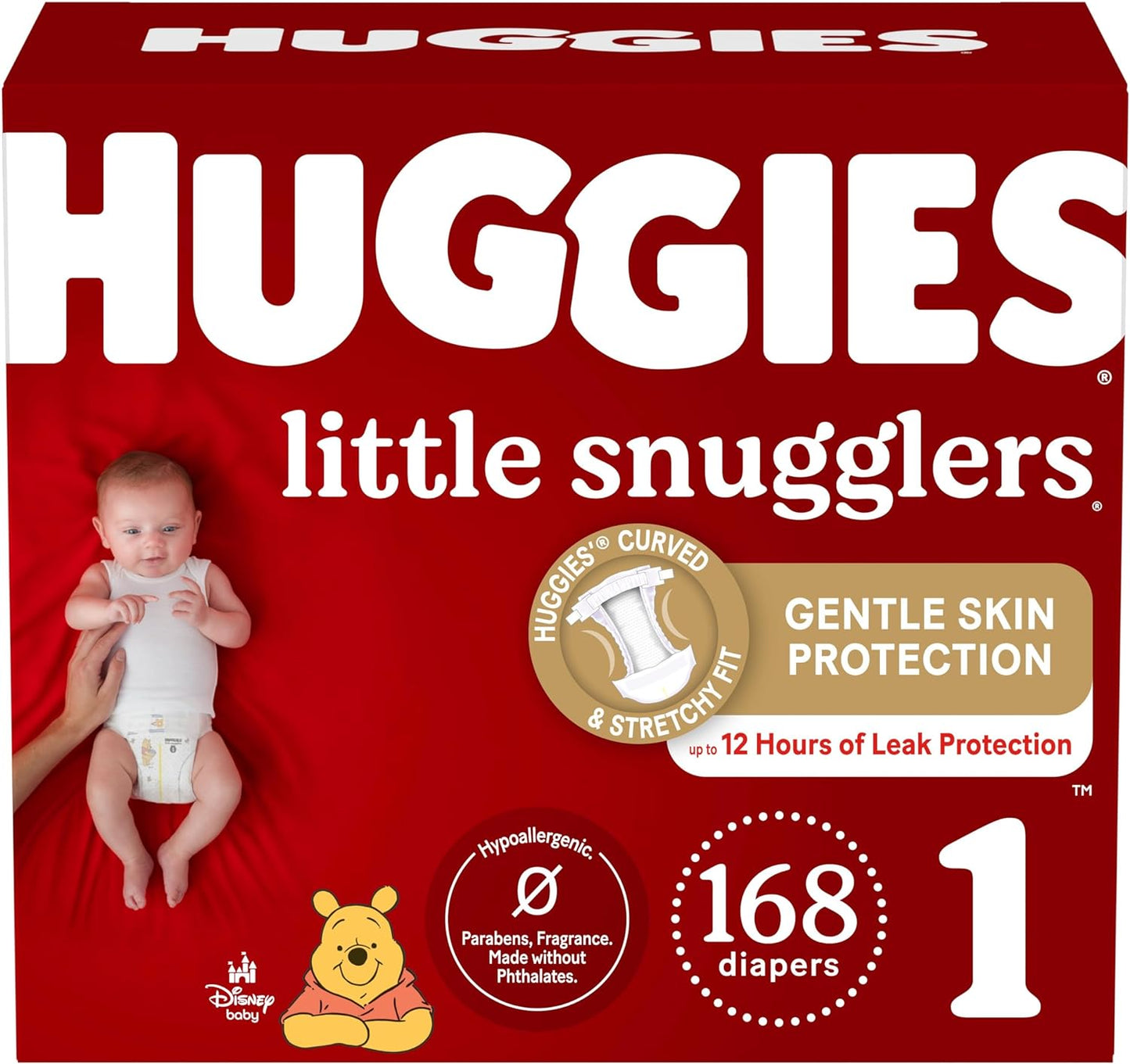 Size 3 Diapers, Little Snugglers Baby Diapers, Size 3 (16-28 Lbs), 156 Ct (6 Packs of 26)