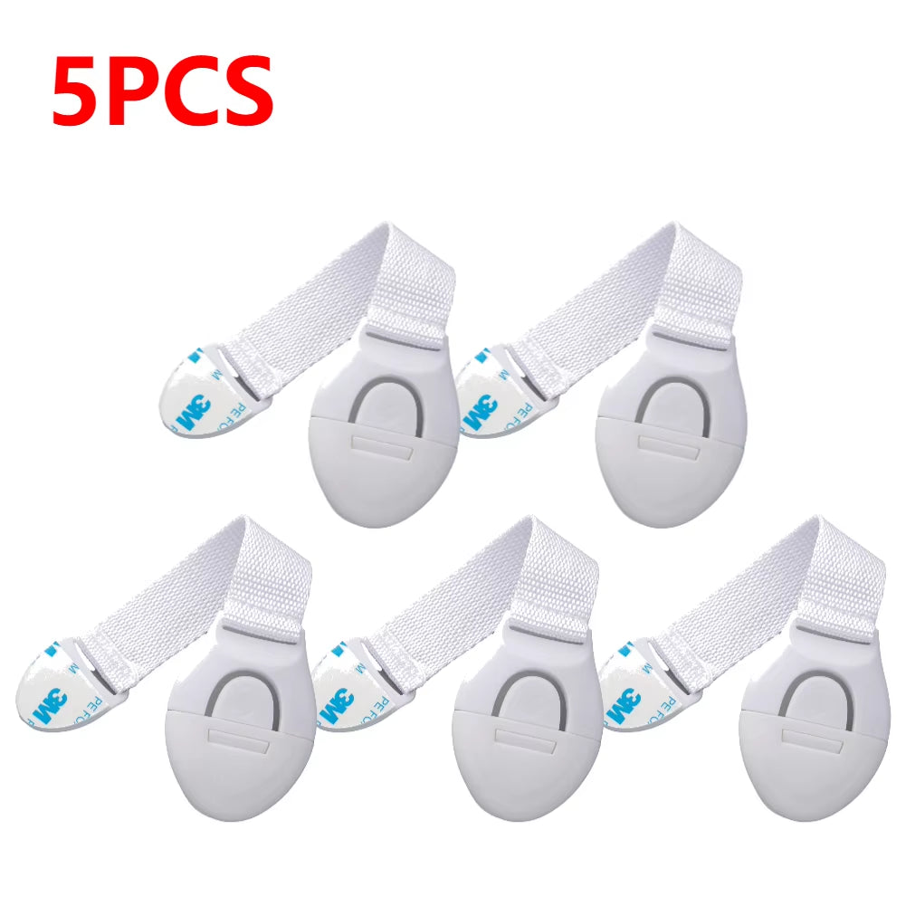 1-15Pcs White Kids Safety Cabinet Lock Baby Proof Security Protector Drawer Door Cabinet Lock Plastic Protection Door Lock