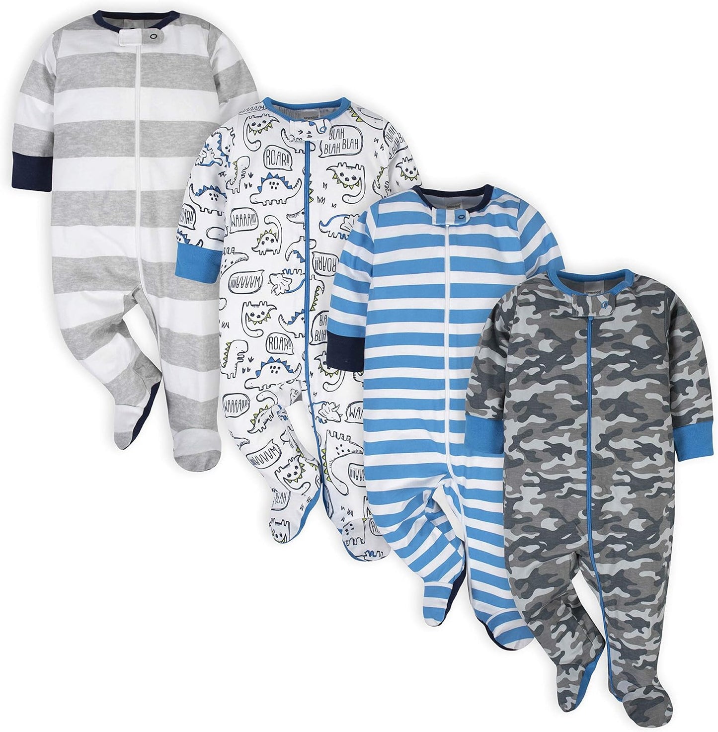 Baby Boys' 4-Pack Sleep 'N Play Footies