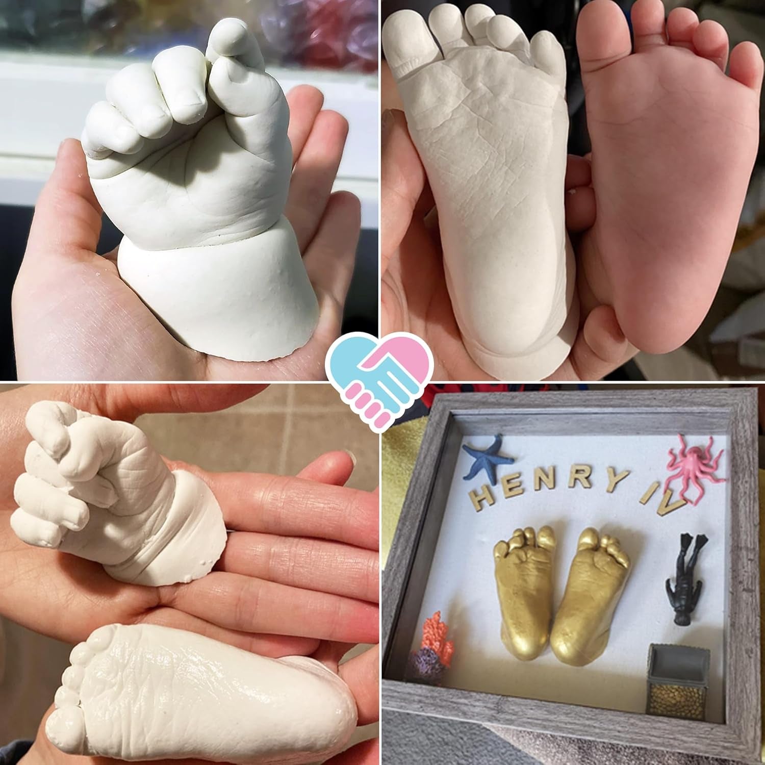 Deluxe Baby Hand & Footprint Kit - Newborn Essential Must Haves for Boys Girls, Gifts for New Moms Infant Hand Foot Molding Casting Kit Baby Shower Registry Items Custom Keepsake Stuff