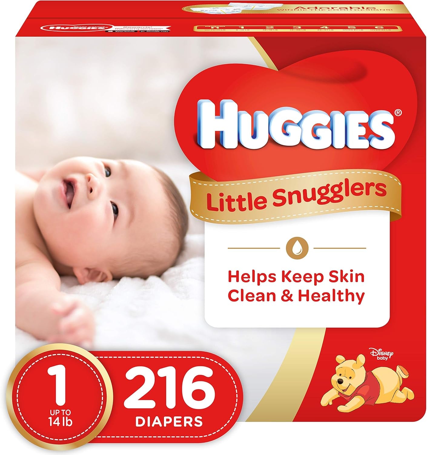 Size 3 Diapers, Little Snugglers Baby Diapers, Size 3 (16-28 Lbs), 156 Ct (6 Packs of 26)