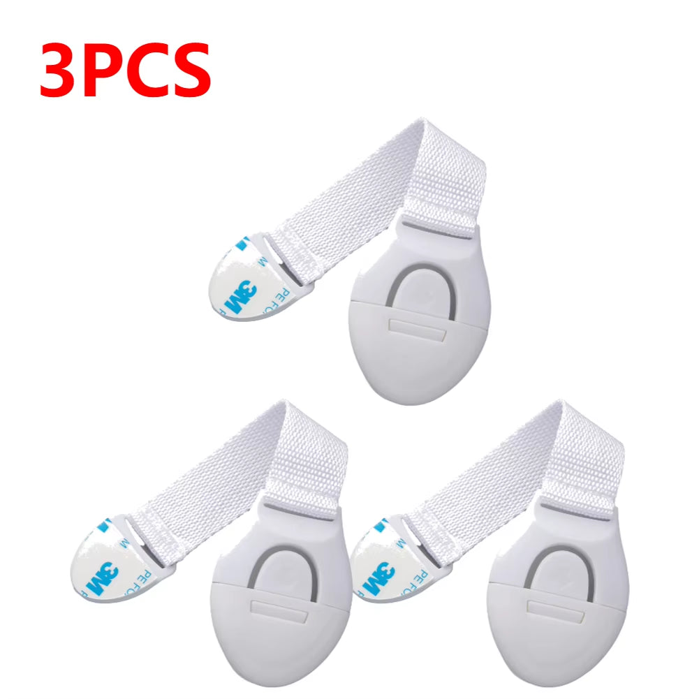 1-15Pcs White Kids Safety Cabinet Lock Baby Proof Security Protector Drawer Door Cabinet Lock Plastic Protection Door Lock