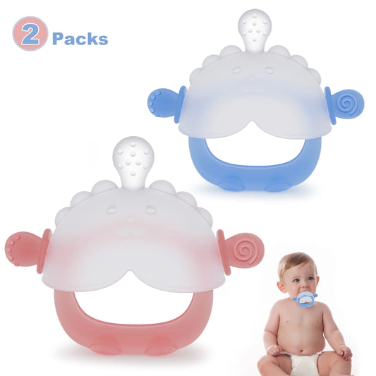 2 Packs Baby Teethers,Teething Toys Suitable for Boys and Girls Aged 3-12 Months,Bpa-Free