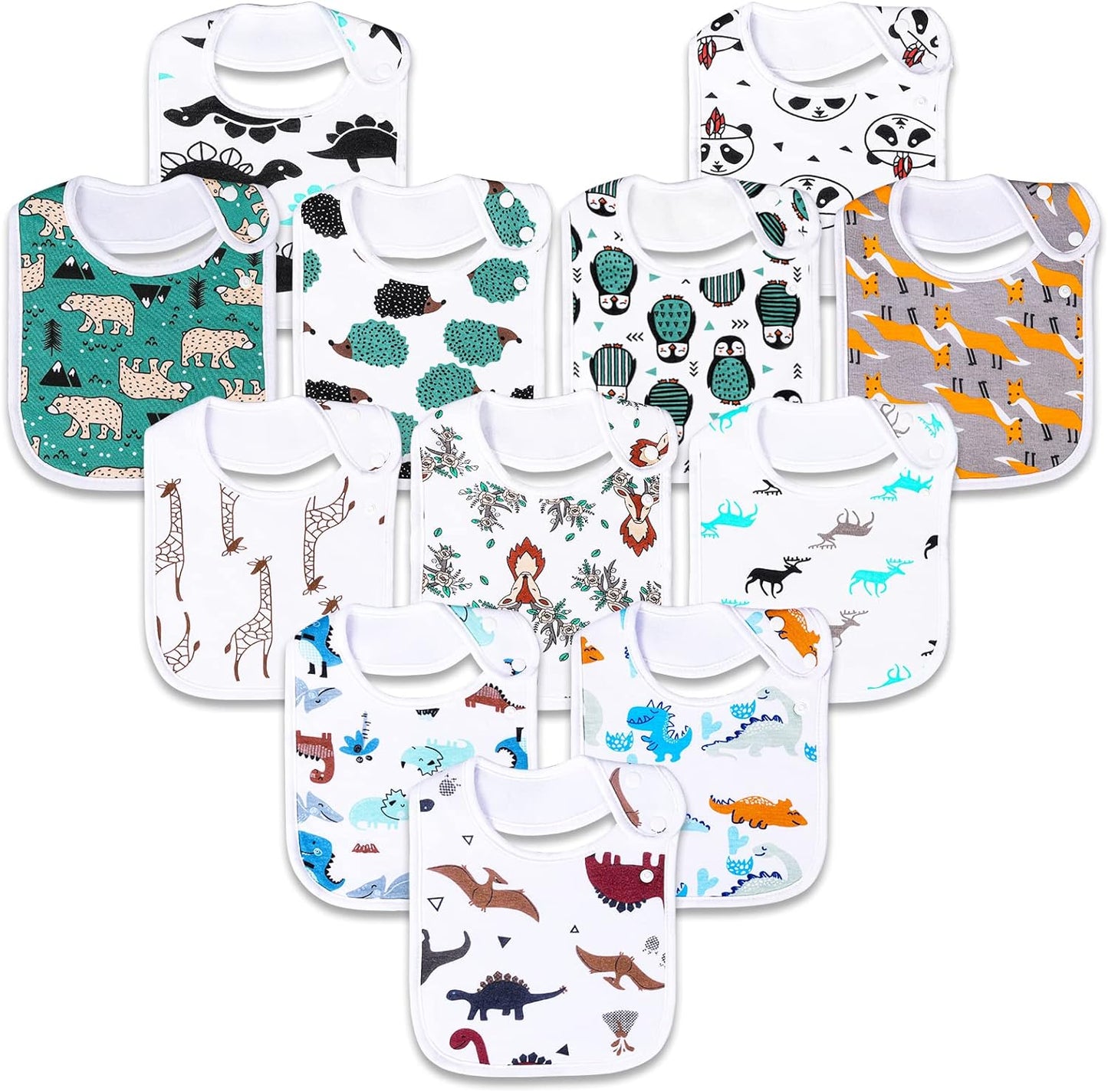 Baby Bibs Soft and Absorbent Organic Cotton Bandana Drool Bibs Set for Boys Girls Newborn 0-36 Months