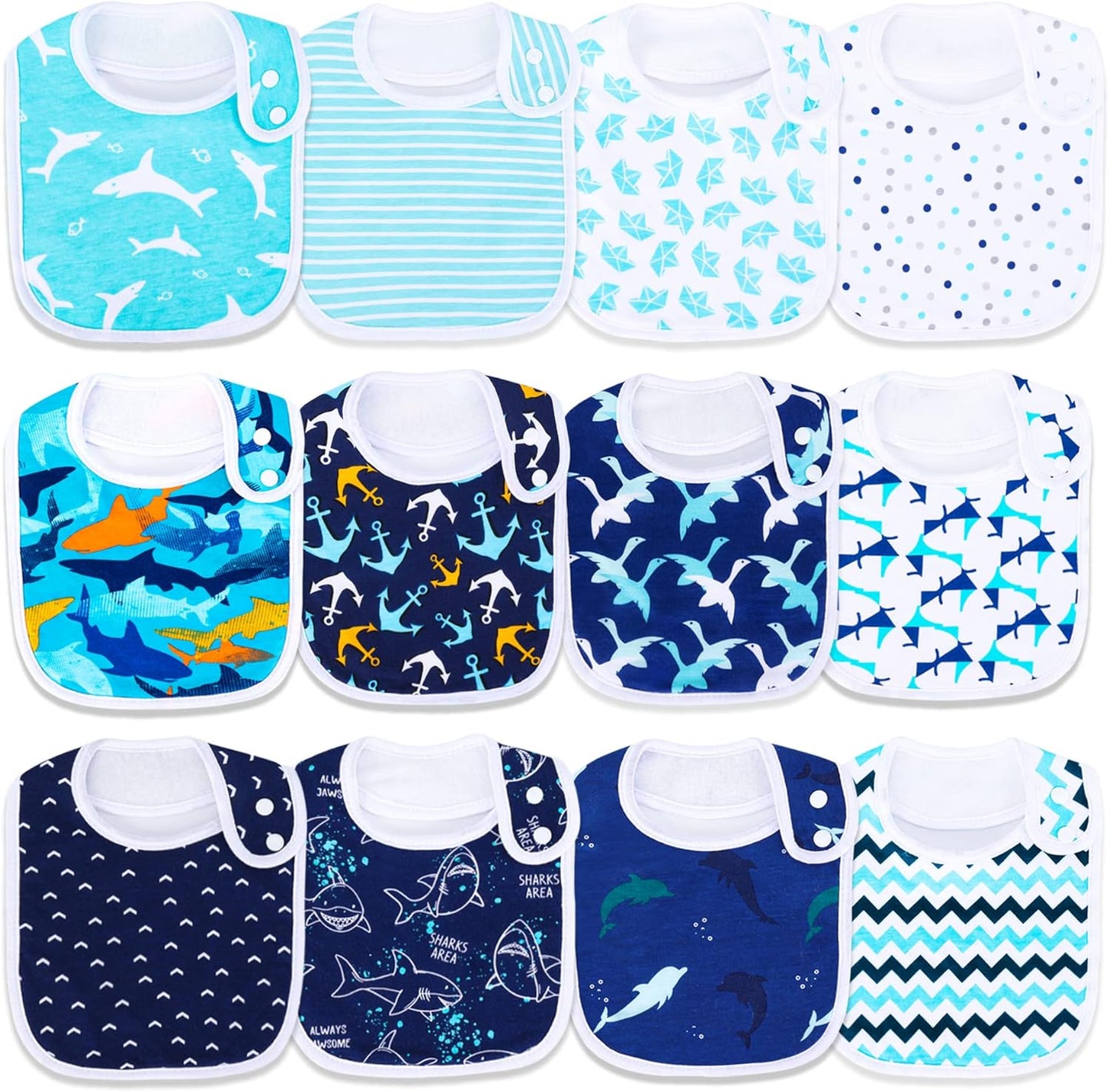 Baby Bibs Soft and Absorbent Organic Cotton Bandana Drool Bibs Set for Boys Girls Newborn 0-36 Months