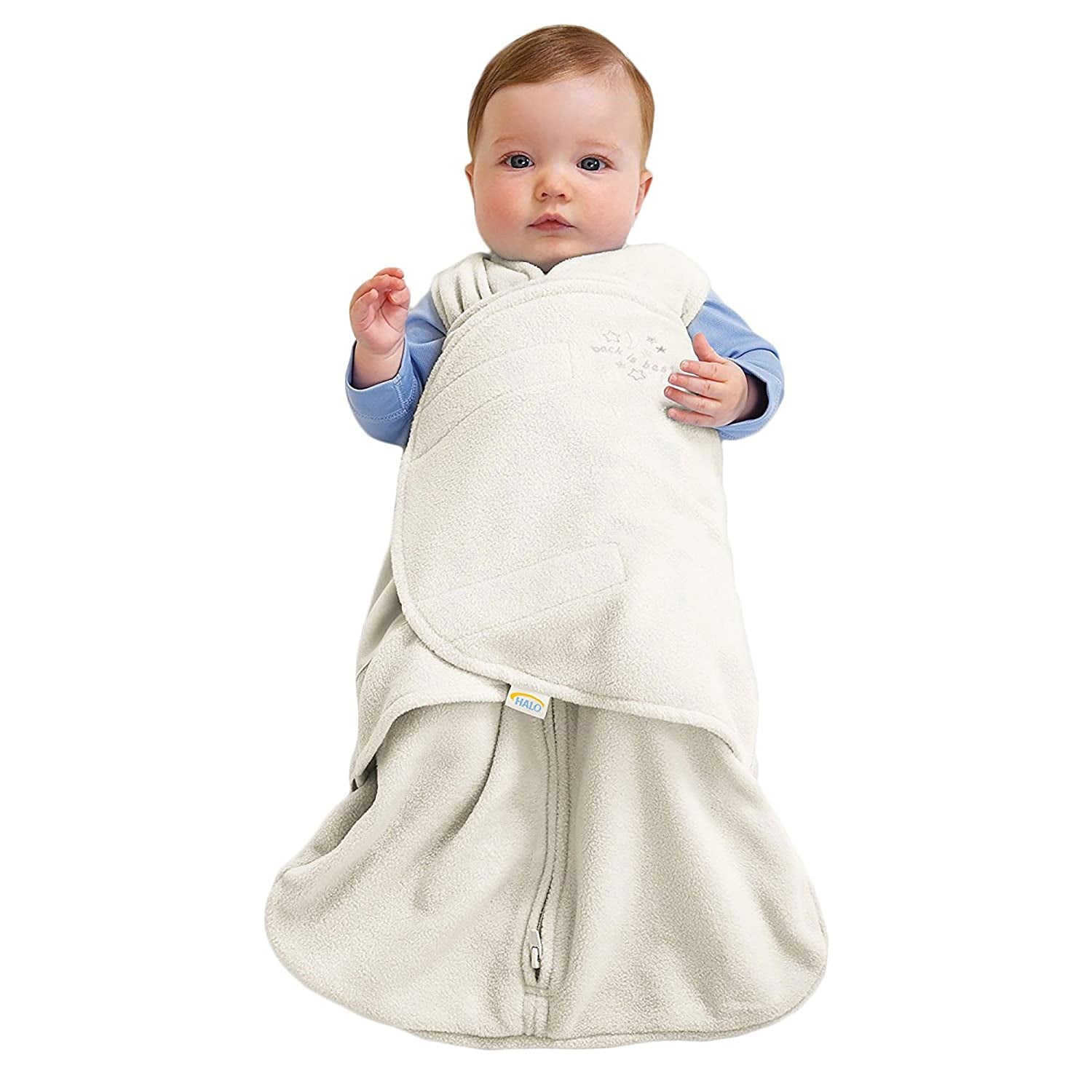 Micro-Fleece Sleepsack Swaddle, 3-Way Adjustable Wearable Blanket, TOG 3.0, Cream, Newborn, 0-3 Months