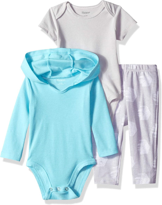 Baby Ultimate Baby Zippin Pants, Short Sleeve Bodysuit and Hoodie Bodysuit Set