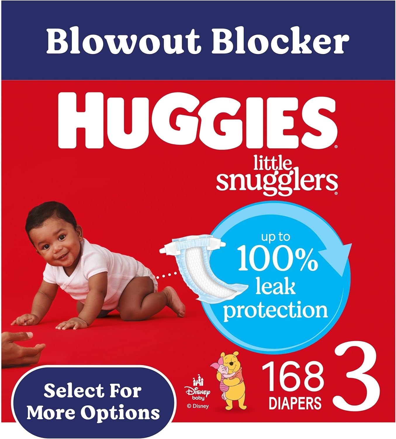 Size 3 Diapers, Little Snugglers Baby Diapers, Size 3 (16-28 Lbs), 156 Ct (6 Packs of 26)