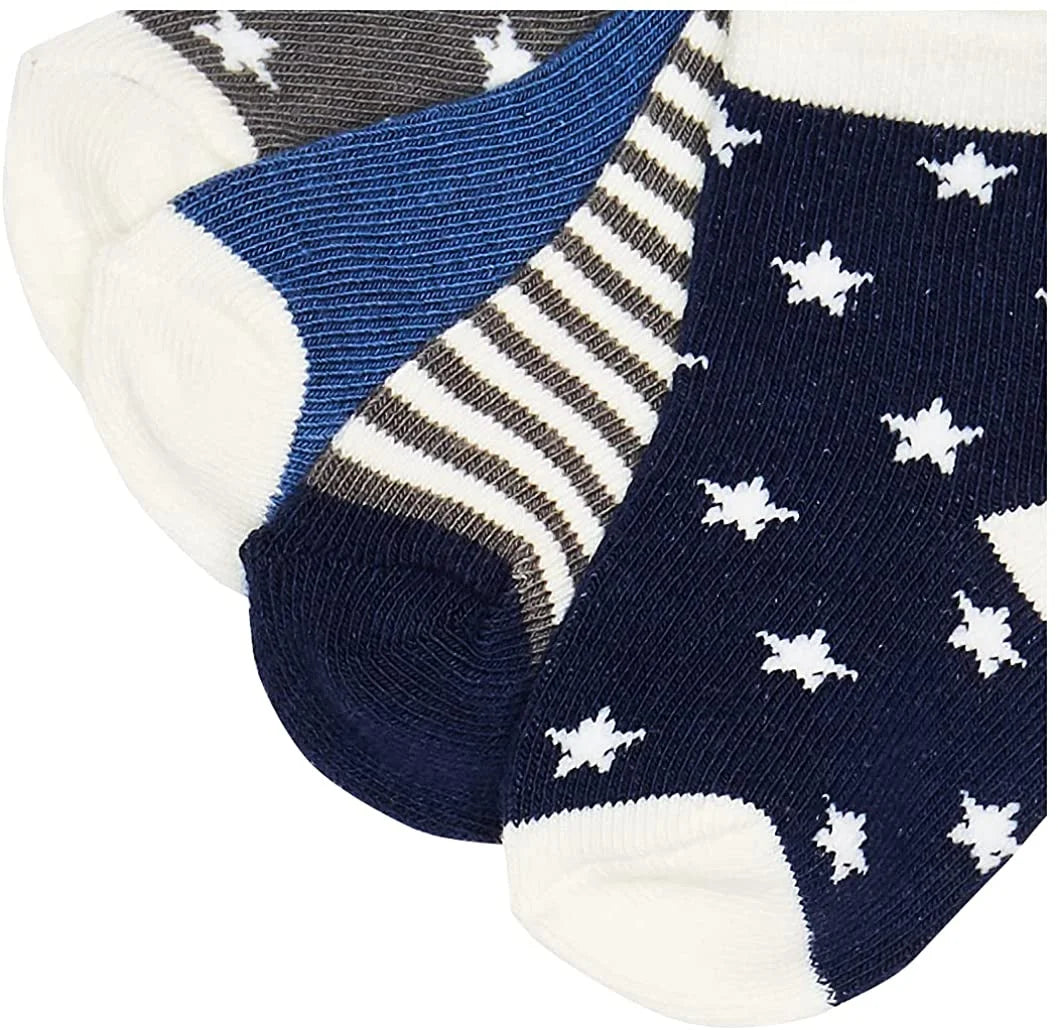 Infant Boy Cotton Rich Newborn and Terry Socks, Stars, 2T-4T