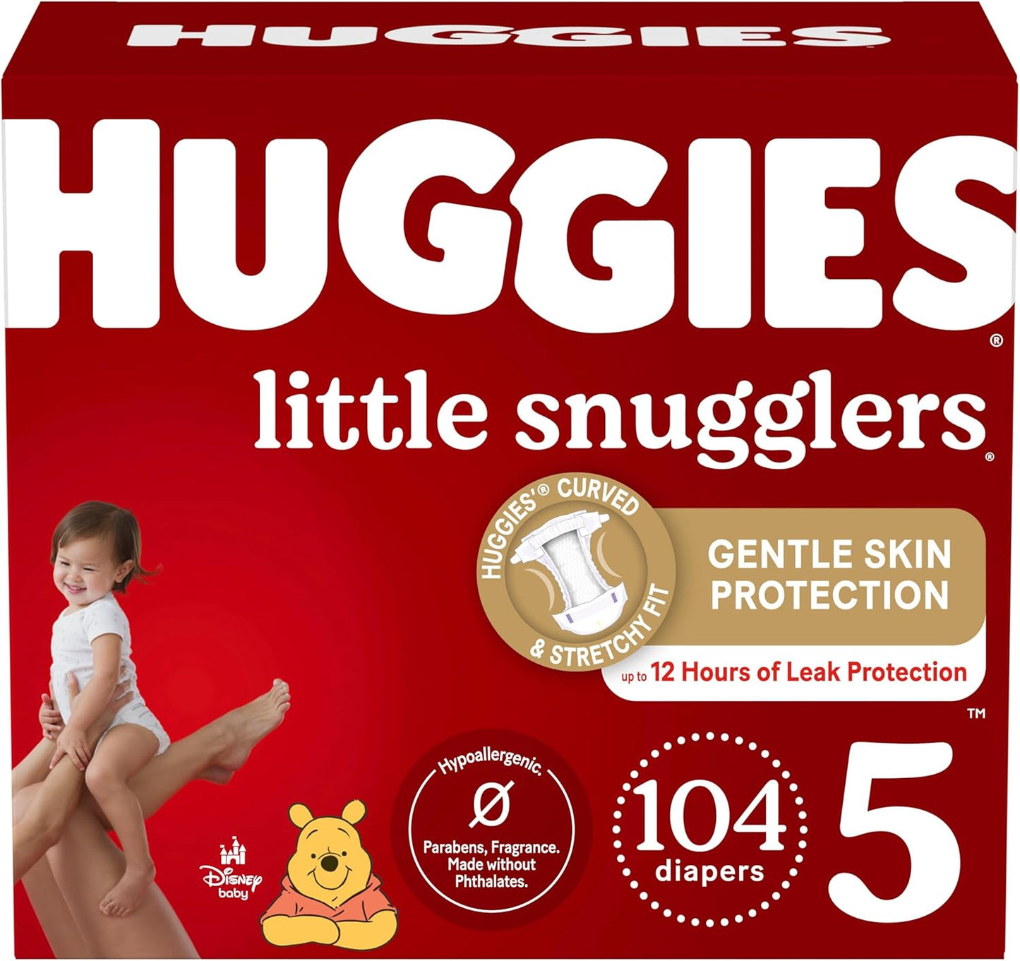 Size 3 Diapers, Little Snugglers Baby Diapers, Size 3 (16-28 Lbs), 156 Ct (6 Packs of 26)