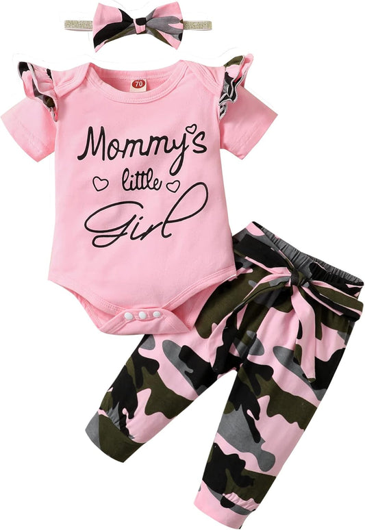 Infant Baby Girl Clothes Newborn Girl Outfit Long Sleeve Romper Pants Set Cute Baby Clothes for Girls Fall/Winter