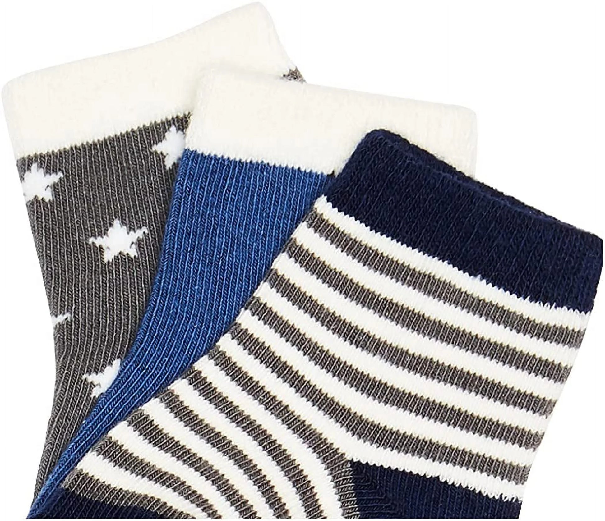 Infant Boy Cotton Rich Newborn and Terry Socks, Stars, 2T-4T